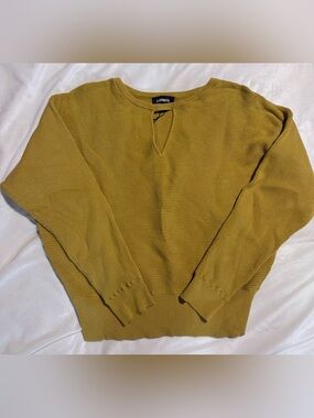 Express Mustard Yellow Ribbed Knit Top
